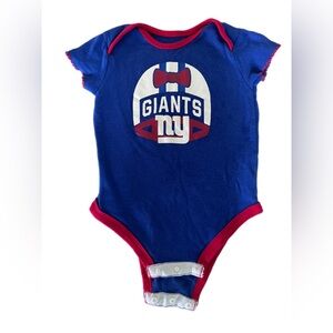NFL NY Giants Blue Baby Girl Onesie Bodysuit with Red Trim